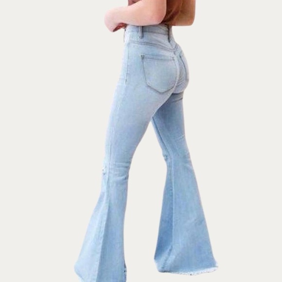 Hammer Jeans Super Flare Light Wash Denim Jeans - Picture 1 of 4